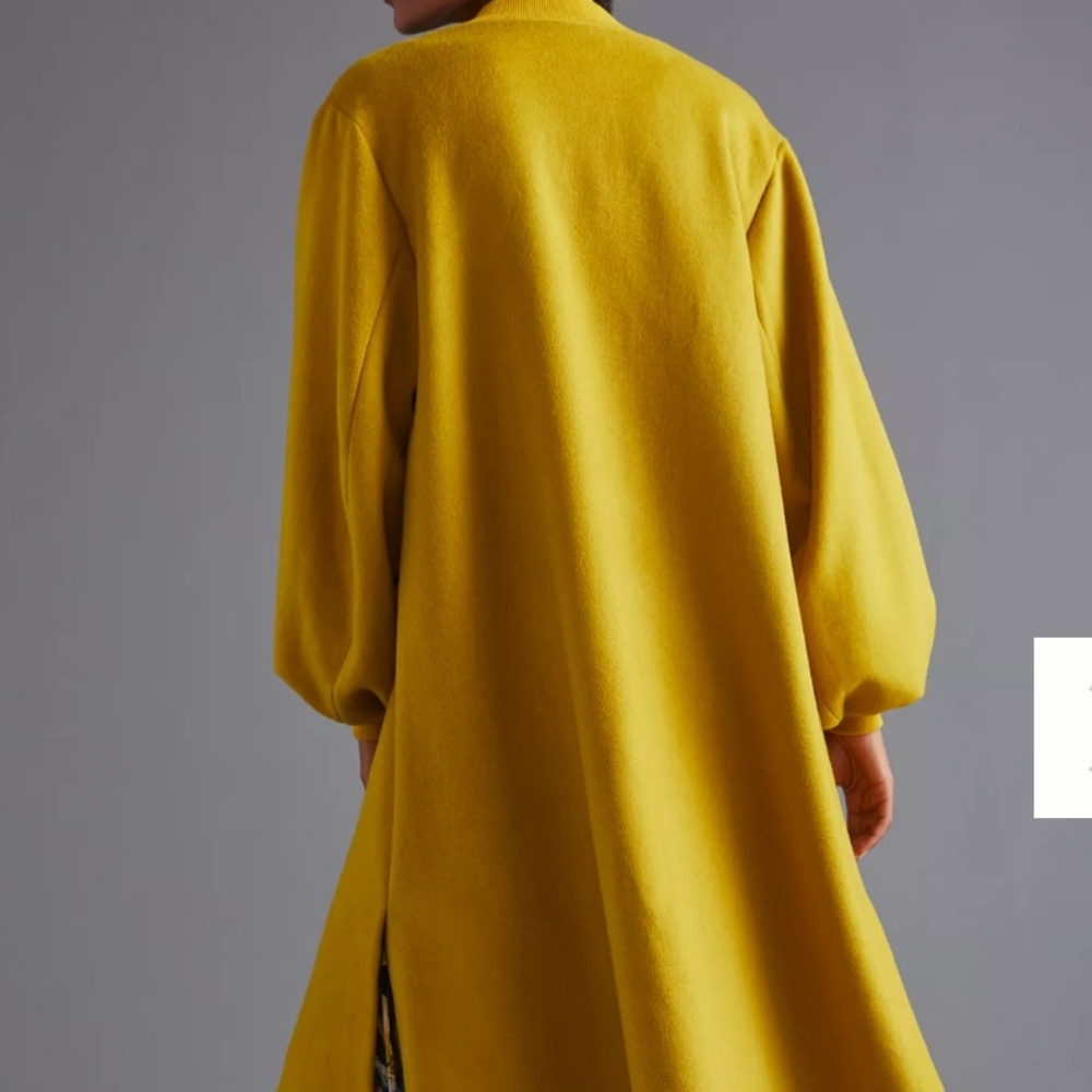 Cozy Wool Blend Puff-Sleeved Coat